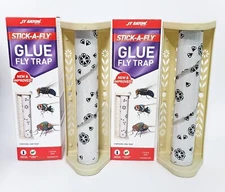 2 Glue Fly Traps Catcher Indoor Outdoor Disposable Non-poisonous Stick-A-Fly