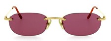 Vintage CARTIER Santos 54mm Gold Titanium Rimless Sunglasses Eyeglasses France