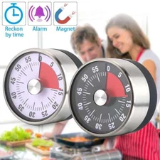 Mechanical Kitchen Timer 60min Countdown Cooking Visual Magnetic Alarm Reminder
