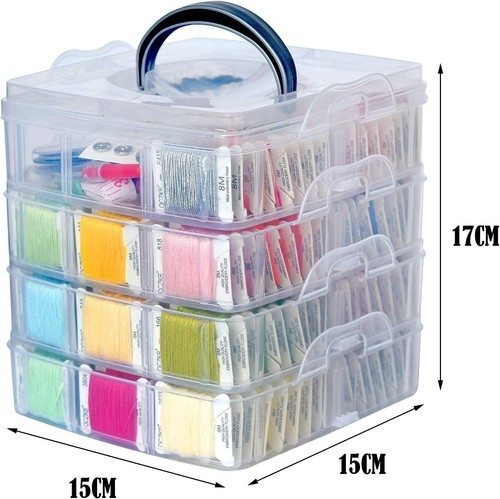 176 PCS Embroidery Floss Set with 4-Tier Organizer - Perfect DIY Craft Kit - Picture 7 of 9