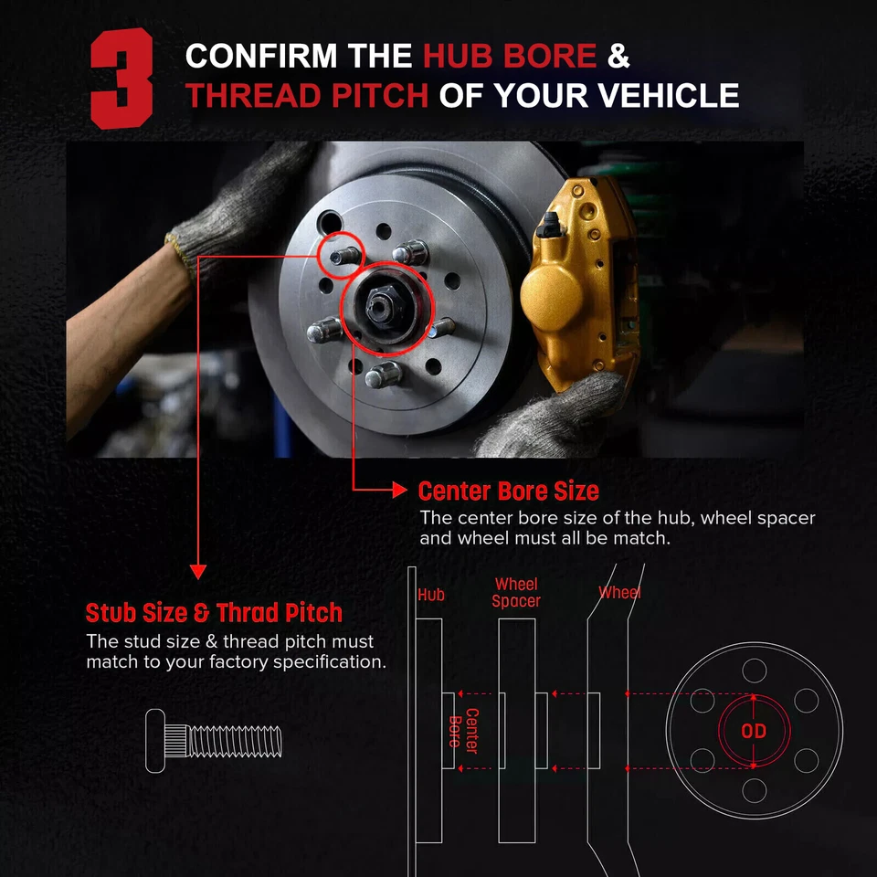 (4) 1.5" 5x4.75 5x120.65 Wheel Spacers Hubcentric 12x1.5 For 1982-1990 GMC S15 - Image 4 of 4