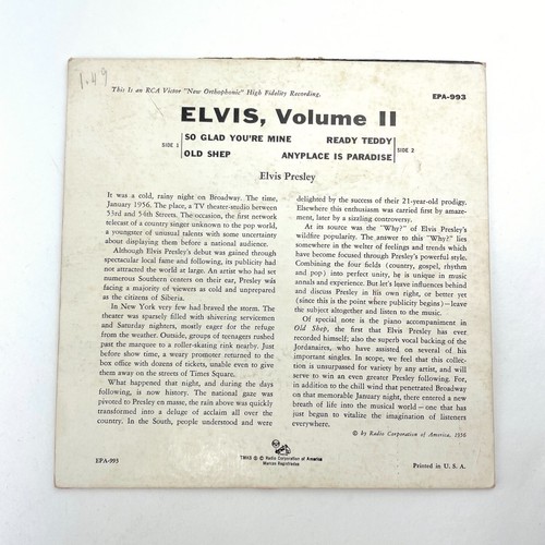 2 Elvis Presley - "Elvis Presley" & "Elvis Volume II" Vinyl 45 EP 1956 - Picture 15 of 24