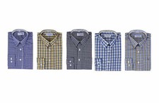 BERLIONI BOY'S CHECKERED GINGHAM PLAID LONG SLEEVE BUTTON DOWN DRESS SHIRT