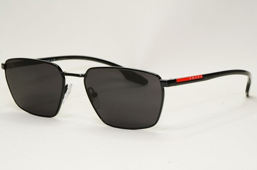 Prada Sunglasses Black Glossy Square Angular Rossa PS52MV VPS 52M 1AB-1O1 54mm - Picture 8 of 12
