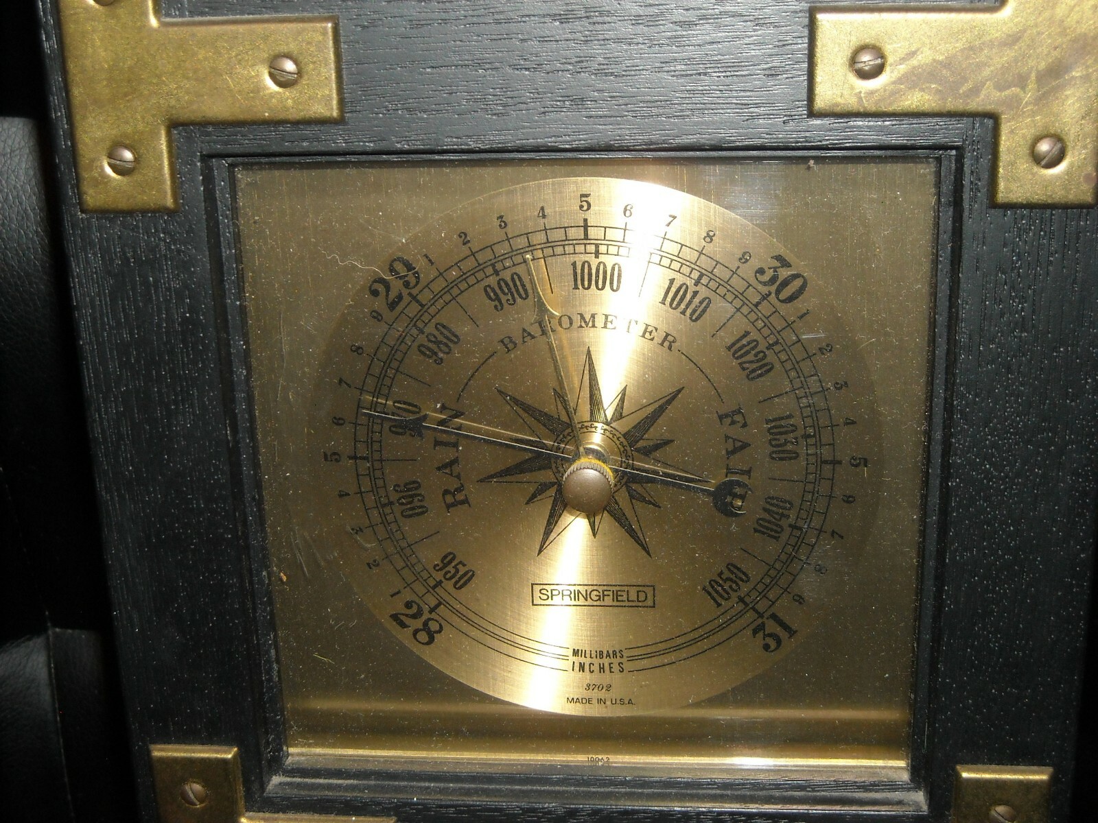 vintage Springfield 3702 barometer thermometer C&F humidity meter USA