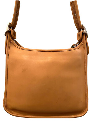 VINTAGE COACH CROSSBODY SHOULDER MESSENGER BAG BROWN LEATHER