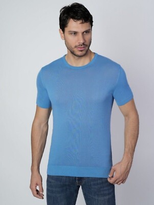 1st American Herren Shirt Kurzarm merzerisiertes Baumwollgarn Made in Italy