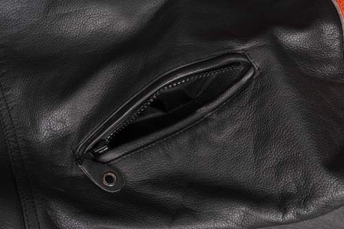 Giacca Moto XL MAS Uomo Nero e Arancione 100% Pelle PESANTE - Foto 5 di 9