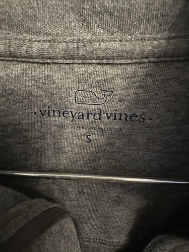 Vineyard Vines Women’s S 1/4 Zip Gray Sweatshirt Plaid Shoulders- Very Good - Picture 5 of 7