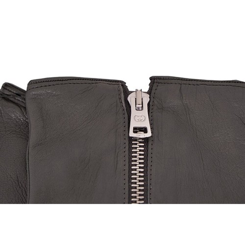 Gr. S NEU $ 875 GUCCI Herren grau Nappaleder GG LOGO REISSVERSCHLUSS MITTE gefüttert HANDSCHUHE - Bild 5 von 19