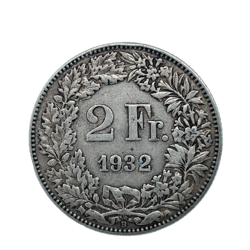 1932B Switzerland 2 Francs XF-Extremely Fine 0.835 Silver Coin- Key Date KM #21 - Image 2 of 4