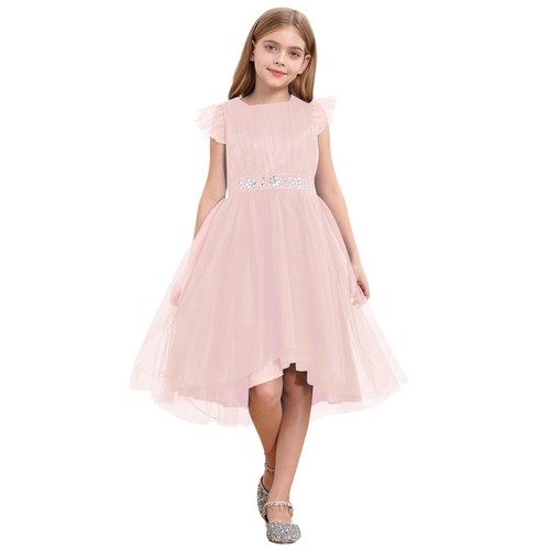 Kids Girl~Princess Dress Vintage Ruffle Tutu Tulle Wedding Party Graduation Prom - Picture 31 of 64