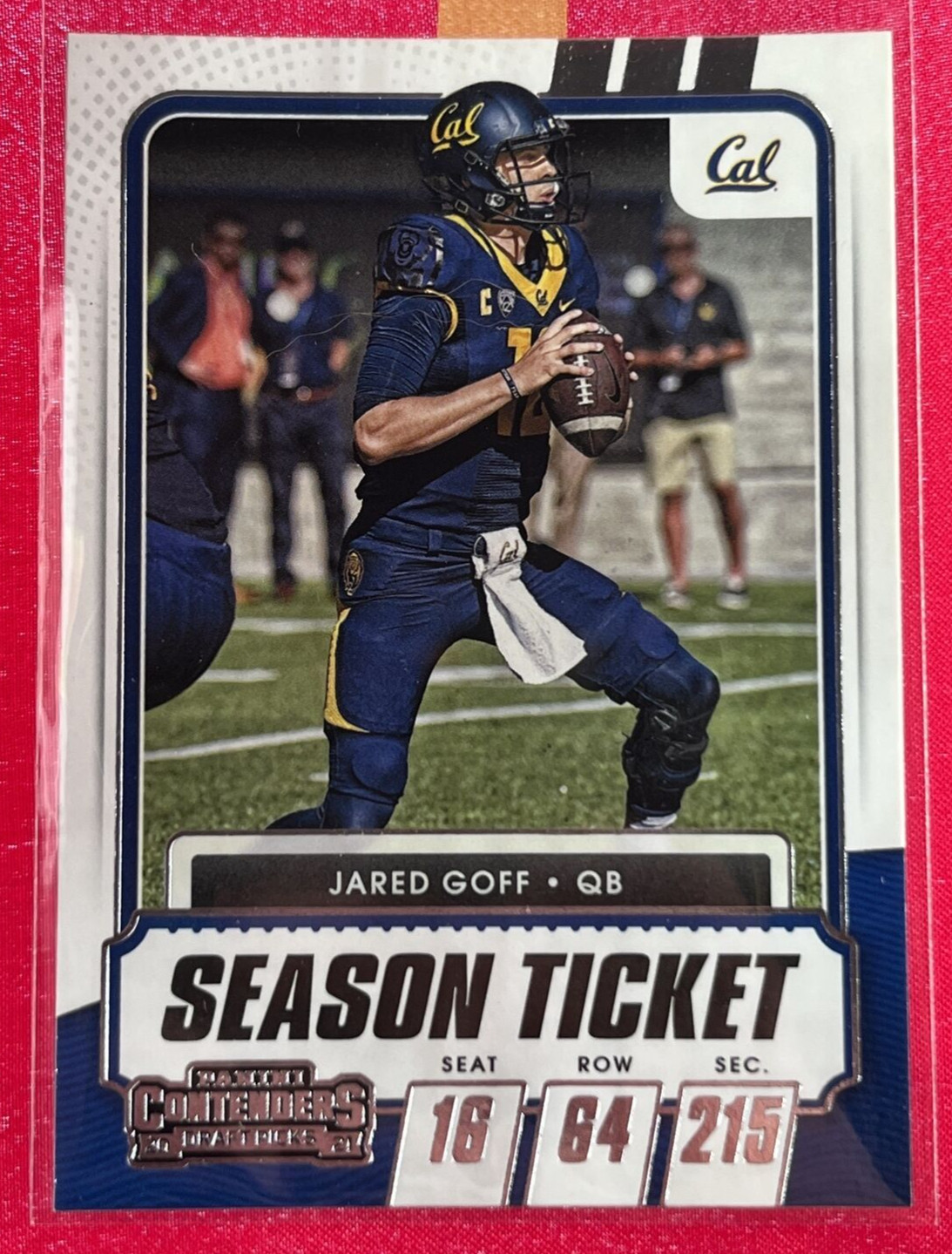 2021 Panini Contenders Draft Picks Game Ticket Purple Jared Goff #7