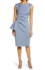 Eliza J EJ1-8070 Ruffle Sheath Dress SZ 0 Grey