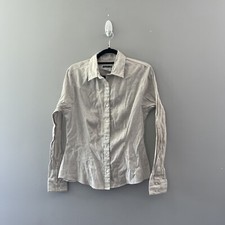 Vintage Panhandle Slim Western Shirt Button Front Stripes Metallic Size Medium