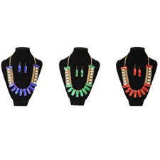 Luxury Personality Fashion Women Chain Necklace with Earrings Jewelry Set