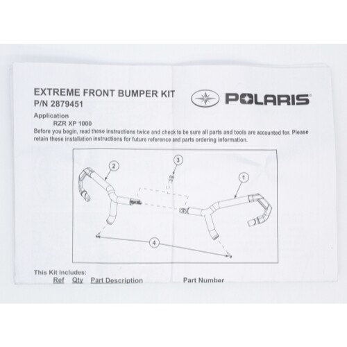 Polaris Extreme Front Bumper Guard (Black) Part Number - 2879451-458 - Picture 1 of 2