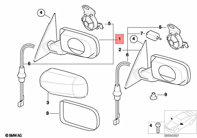 Genuine BMW E46 316i 1.6 1.9 318d 318i Heated Outside Mirror Left 