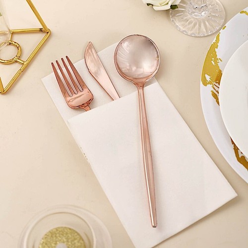 Disposable Premium PLASTIC CUTLERY Spoon Fork and Knife Set Party Supplies - Picture 3 of 34
