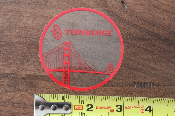TIMBUK2 Messanger Bags STICKER Decal SAN FRANCISCO New RED Clear