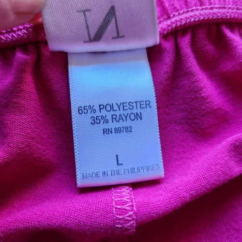 Natori 2-Piece Knit Pajama Set Short Sleeve Button Elastic Waist Pink Women Sz.L - Picture 6 of 7