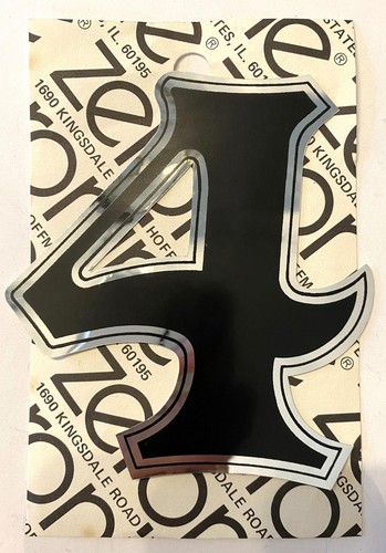 new old stock 4" ZERONINE NUMBERS for vintage BMX Number PLATES Black/Chrome - Picture 4 of 18