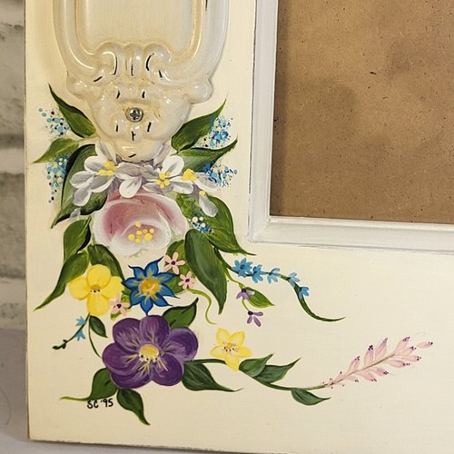 Vintage 4 Slot 4x6 Picture Frame Hand Painted Floral Cottage Core 13x17" - Picture 3 of 11