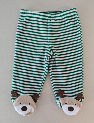 2 Pc's Infant Size: 3-6 Months Reindeer Santa Theme 1-Piece Shirt Pajama Set - Picture 6 of 9