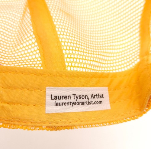 Lauren Tyson Artist Trout Mesh Snapback Trucker Hat Fly Fishing Cap Yellow VTG - Picture 8 of 8
