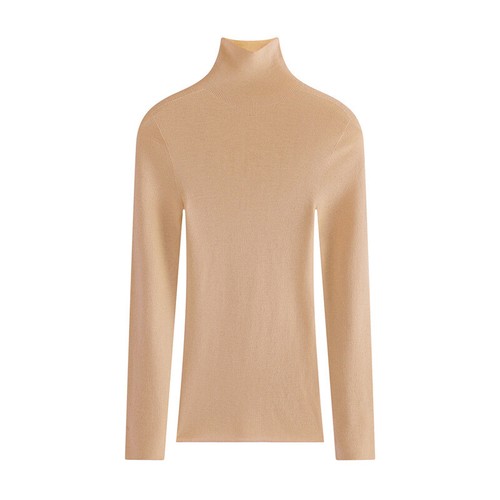 100% Wool High Neck Base Women's Sweater Interior Sweater Long Sleeve Knitte Top