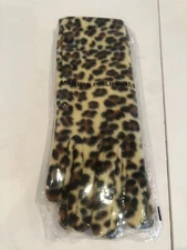 NEW Womens Brown Leopard Cheetah Gloves w Touchscreen Texting #F36