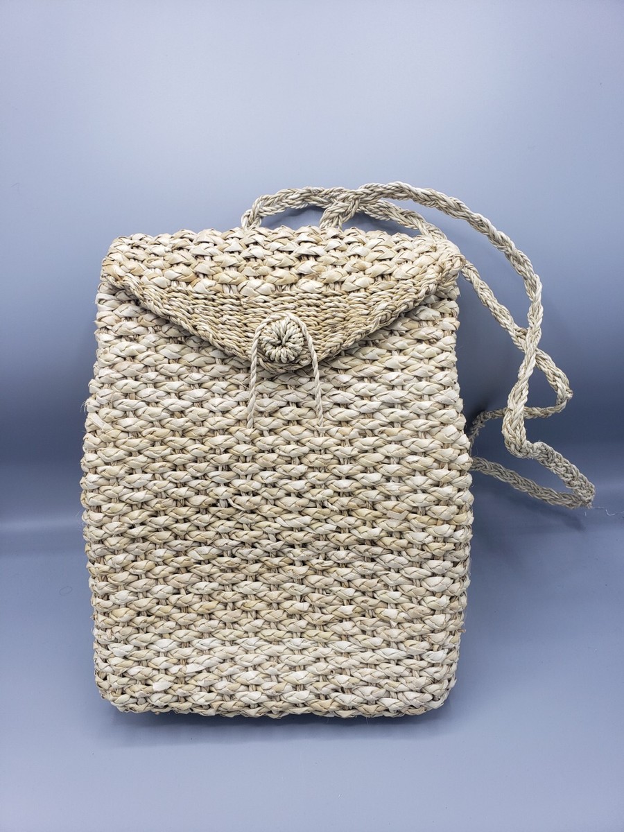 Woven Straw Bag with Braided Strap
