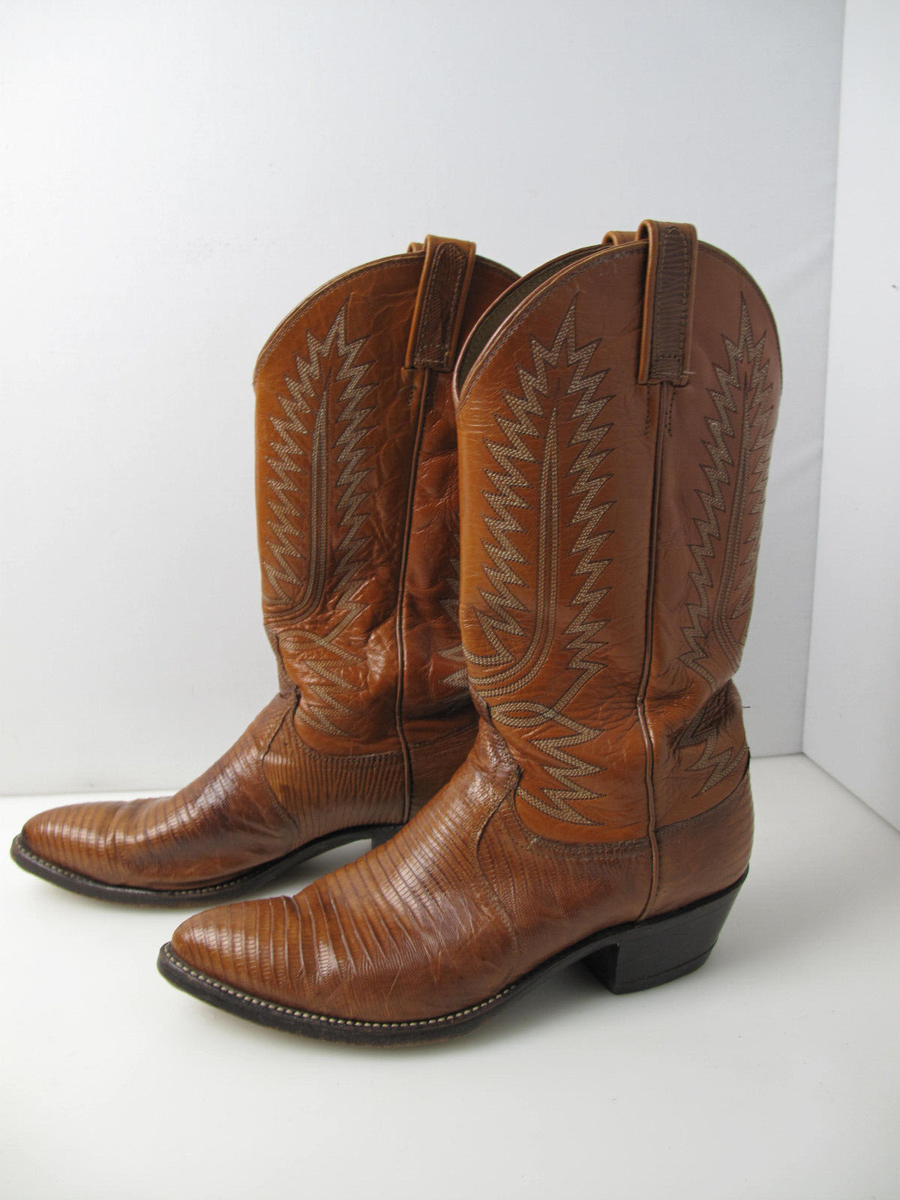 Vintage Dan Post Reptile Lizard Cowboy Brown Boots Size 8.5 Vintage Dan Post Women main image 2