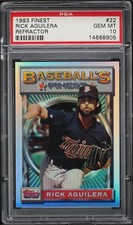 1993 TOPPS FINEST REFRACTORS PARALLEL #22 RICK AGUILERA TWINS SP PSA 10 GEM MINT