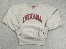 Indiana University Champion Reverse Weave Sweatshirt Mens Small Gray Hoosiers