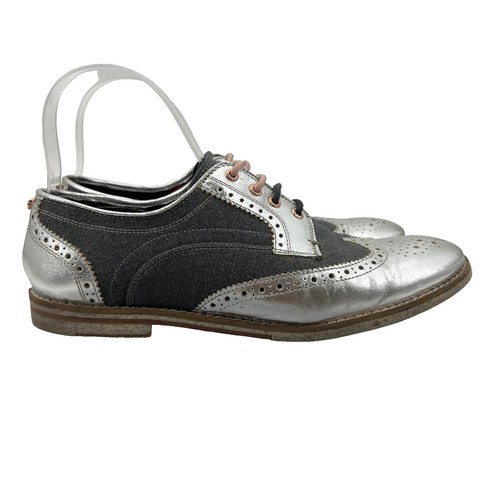 Ted Baker London Royal Blue Leather Wingtip Oxford Dress  display picture 2