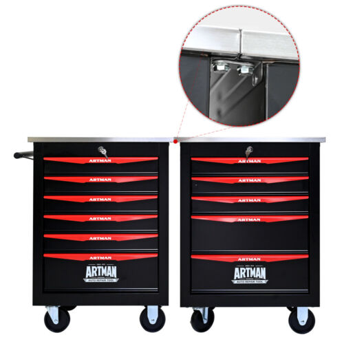 6 Drawers Multifunctional Tool Cart with Wheels Metal Rolling Tool Cart Storage - Picture 8 of 18