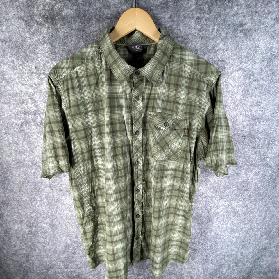 Camisa de investigación al aire libre para hombre extra grande caqui verde a cuadros camping senderismo al aire libre Foto 2 de 4