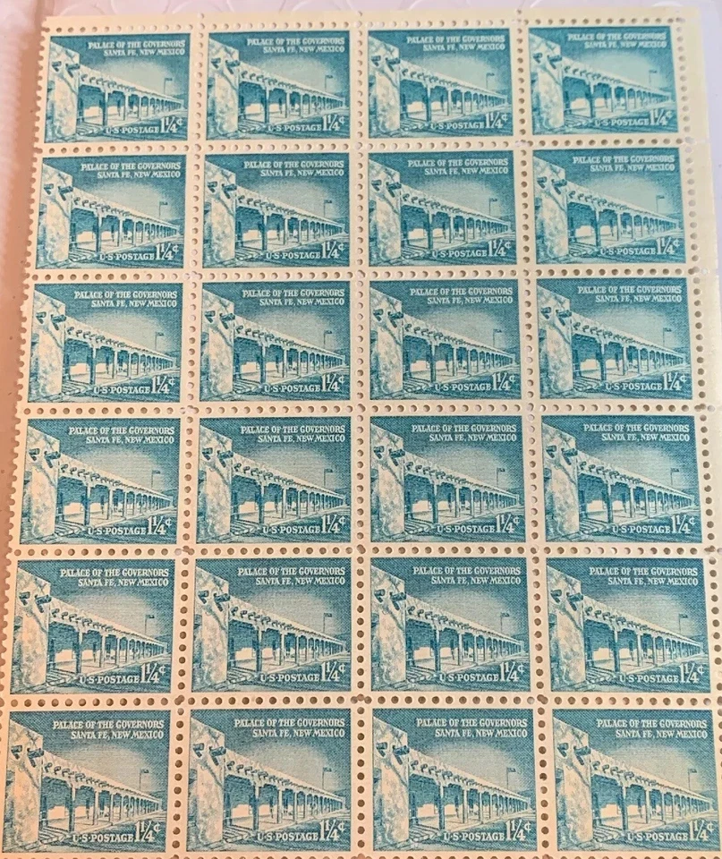 1960 1-1/4c Palace of the Governors FDC US Postage Stamp 16 New Stamp Sheet - Image 2 of 3