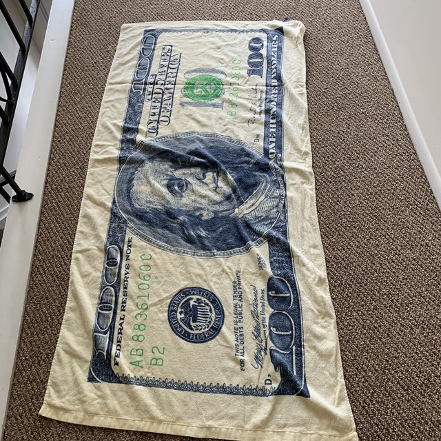 $100 bill beach towel