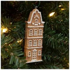 Tall Gingerbread House with Centered Door Christmas Ornament 4.66"