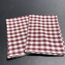 Wimpole Street Creations 2 asciugamani da cucina bordeaux beige a quadri homespun