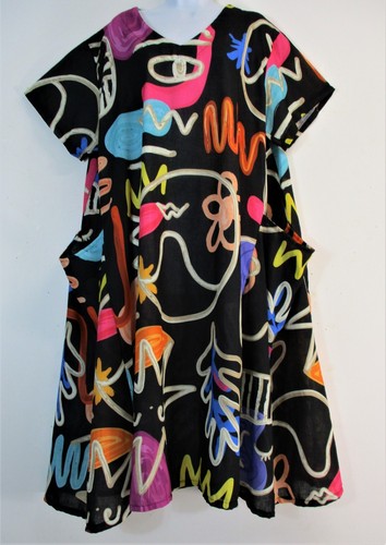 LagenLook Womens Ladies 60% Linen " Baggy "dress Pockets One Size : Plus: 18-22 - Picture 35 of 53