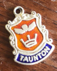 Vintage TAUNTON Silver Enamel Shield Charm — photo 5