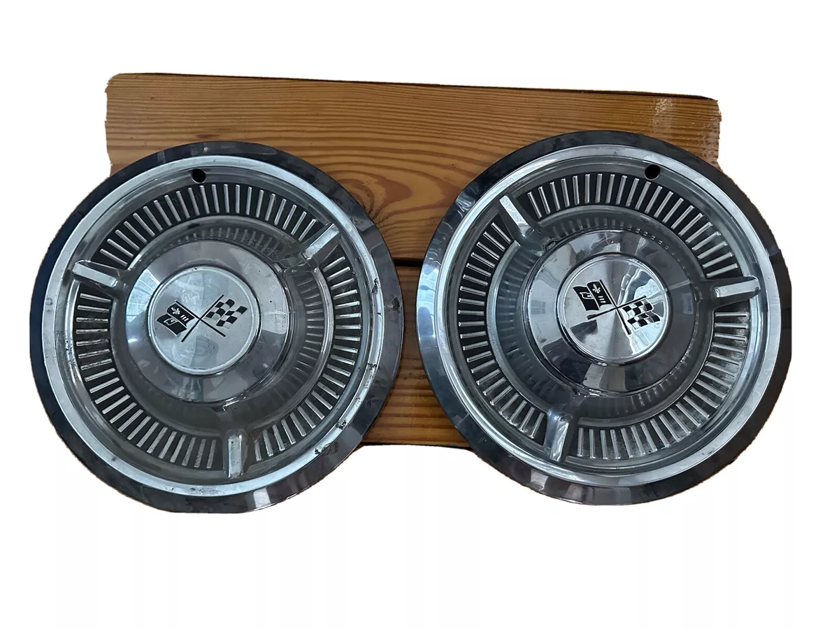 Chevrolet Corvette hubcaps Set Of 2 OEM Vintage Original 1958 1959 Wheel Cover