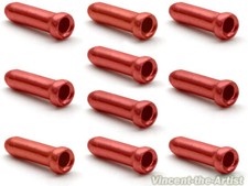 10 RED Bicycle Cable End Caps Tips - For Brake or Derailleur Bike Part