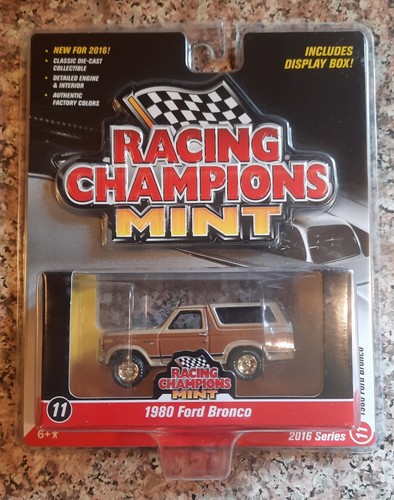 RACING CHAMPIONS NEUWERTIG 2016 1980 FORD BRONCO GOLD STRIKE JAGD MIT ANZEIGEBOX 🙂