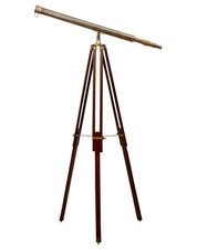 Télescope lunette astronomique avec trépied en bois 105cm style antique