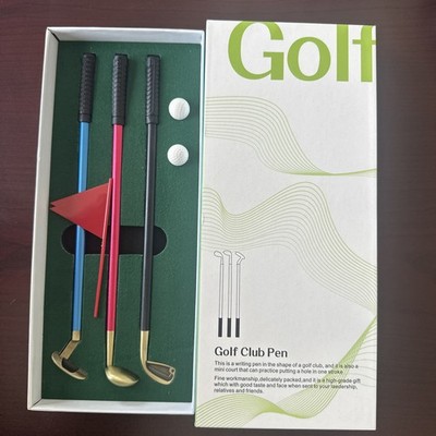 Mini Golf Set Golf Pen Set Mini Desktop Golf Gift Golf Ball Club Pen Table Game