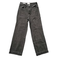 Universal Thread High Rise Wide Leg Jeans Womens 4 R Black Cropped Denim